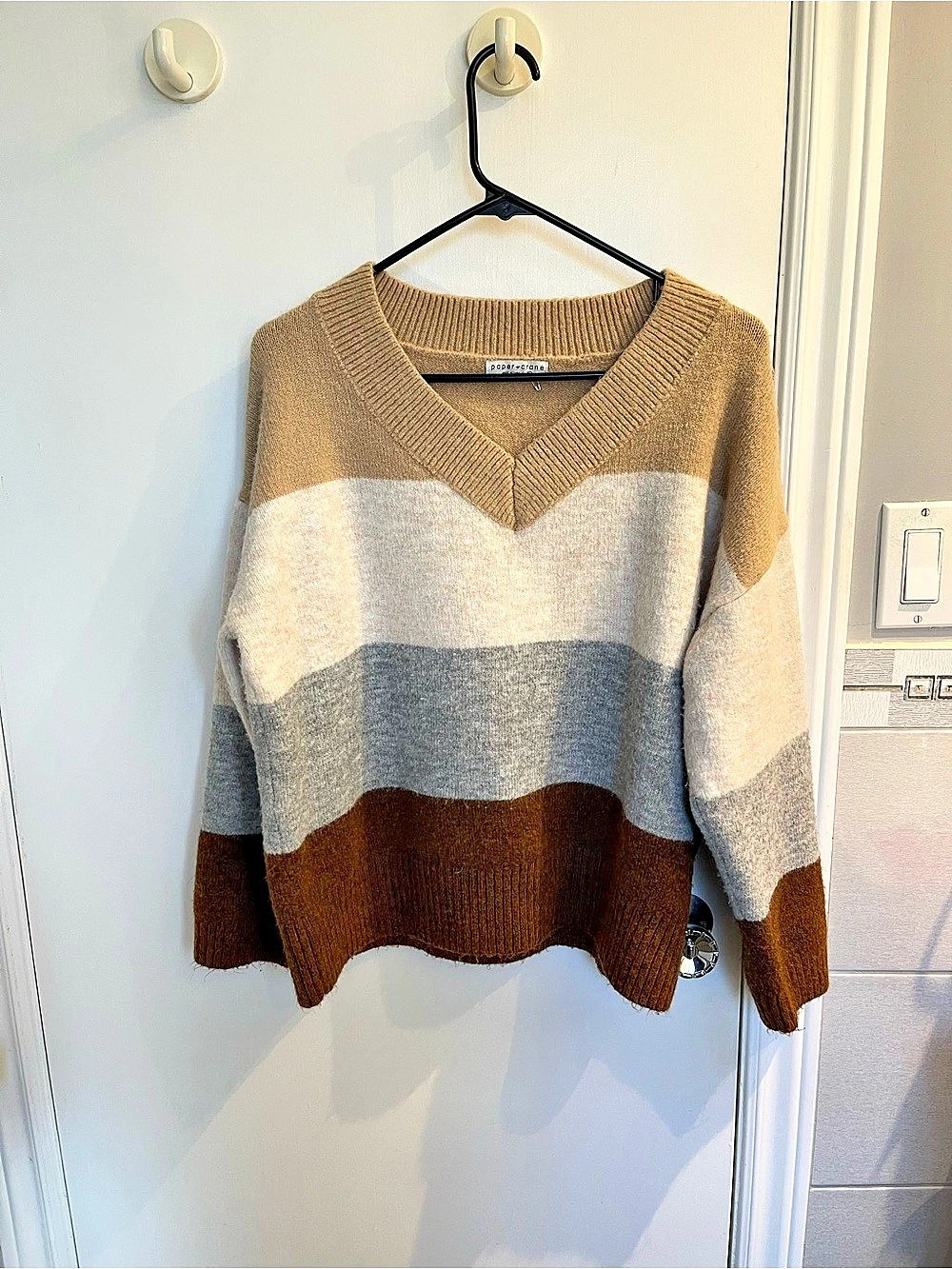 Color Block V-Neck Sweater